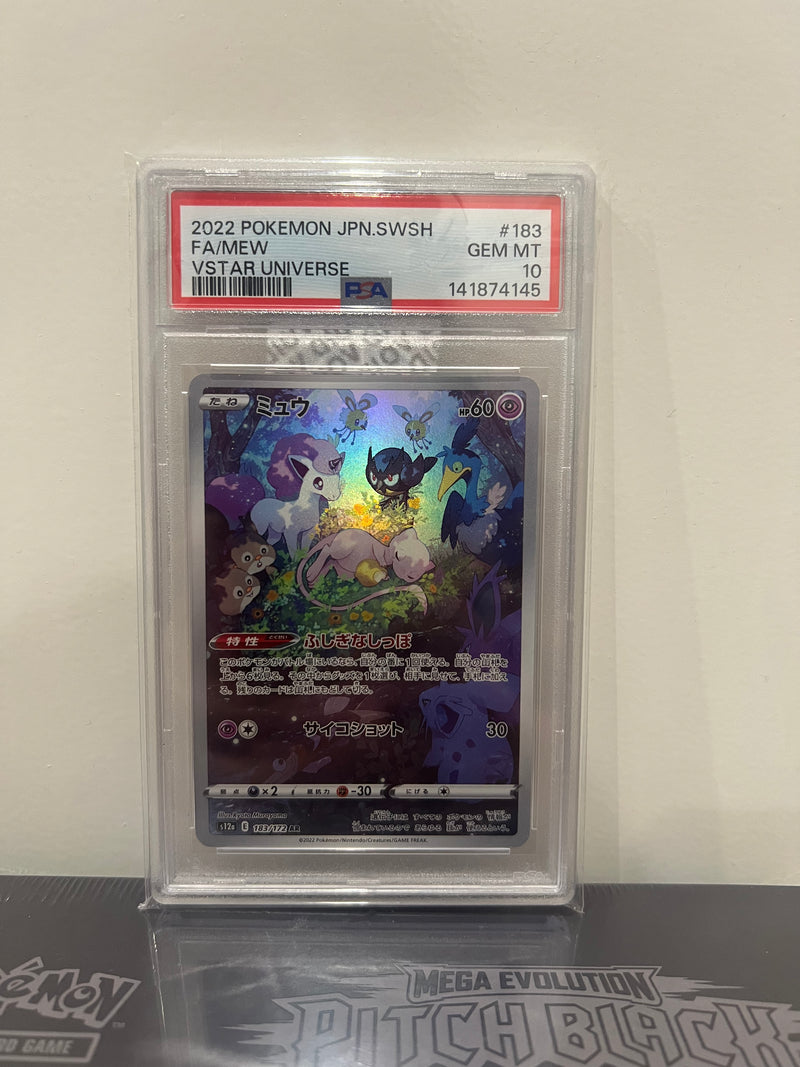 Pokémon Mew 183/172 2022 VSTAR Universe Art Rare Full Art Holo JP PSA 10